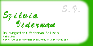szilvia viderman business card